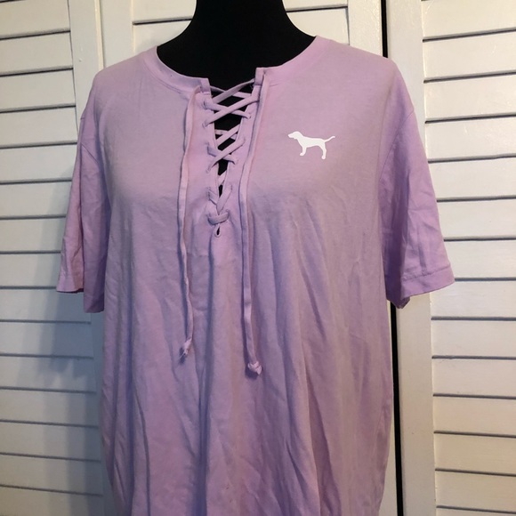 PINK Victoria's Secret Tops - PINK lace up tee